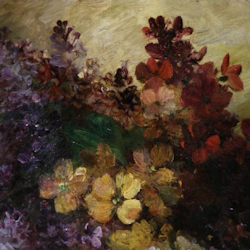 Jeté de lilas et giroflées, huile sur toile de Furcy de Lavault 1847 1975